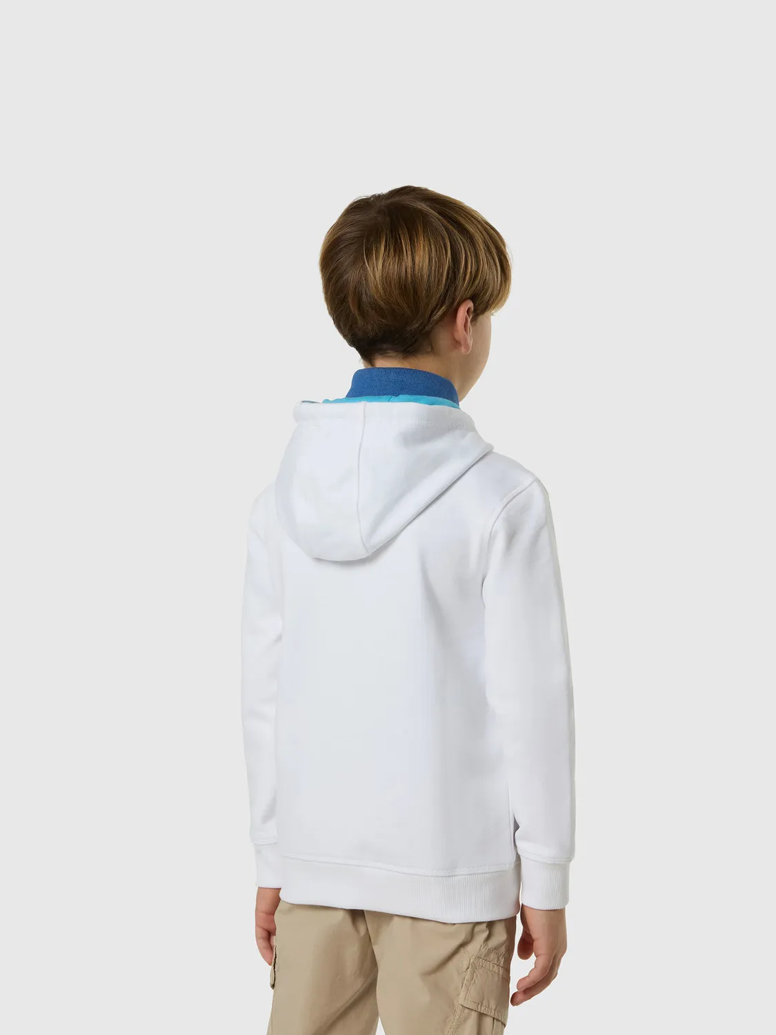 North Sails sweat zippé capuche coton bio logo maxi