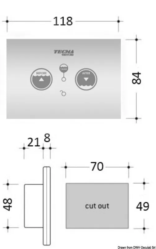 Tecma SFT panneau commande tactile WC marin G1 G2