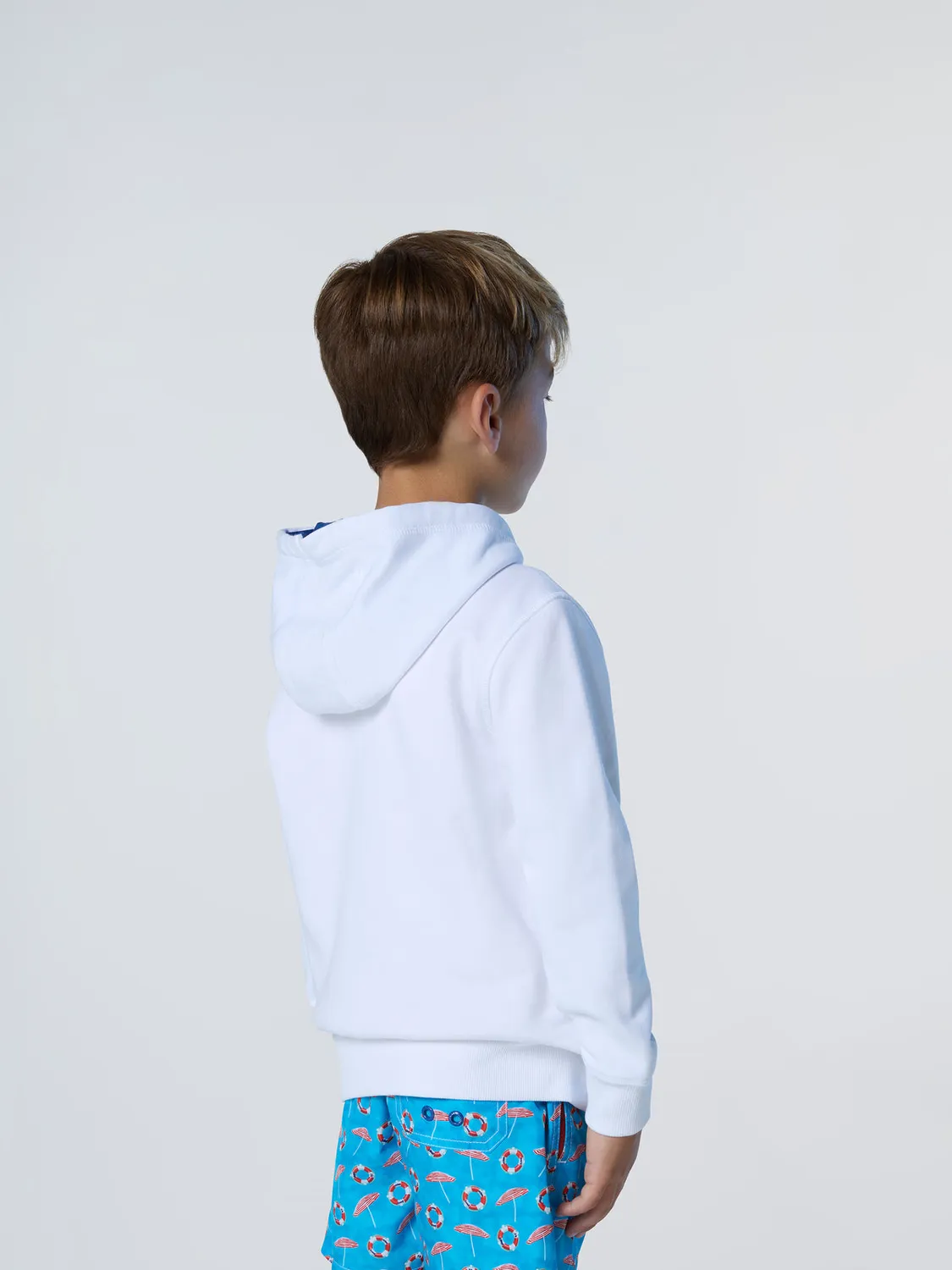 North Sails sweat à capuche zippé enfant coton bio patch