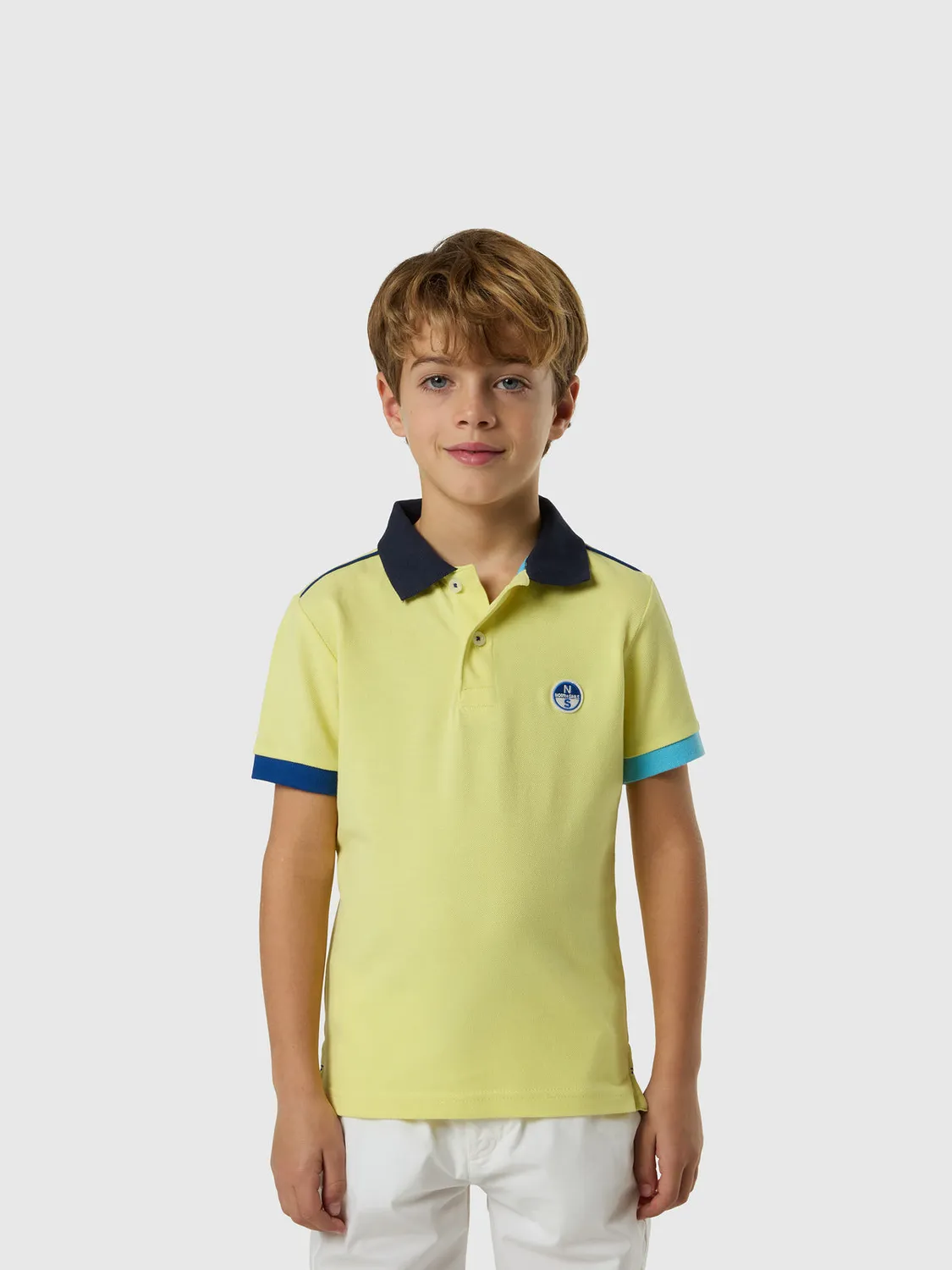 North Sails polo enfant piqué bio manches dépareillées
