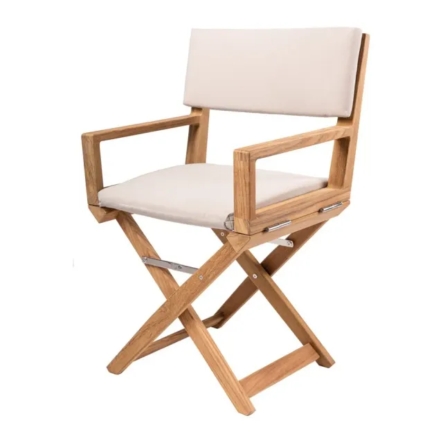 easysea ARC chaise pliante teck sable coussins