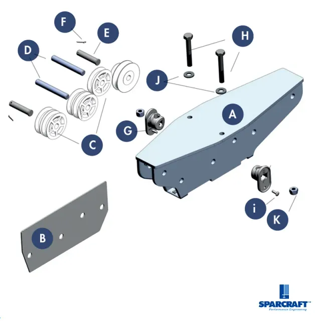 Sparcraft Tête de Mât N°3 S760E boulonnée enrouleur