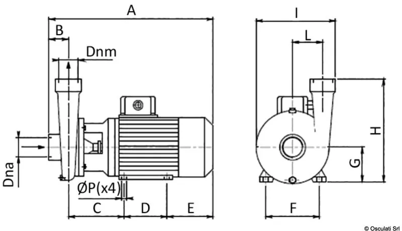 CEM pompe centrifuge bronze 80 l/min eau douce salée