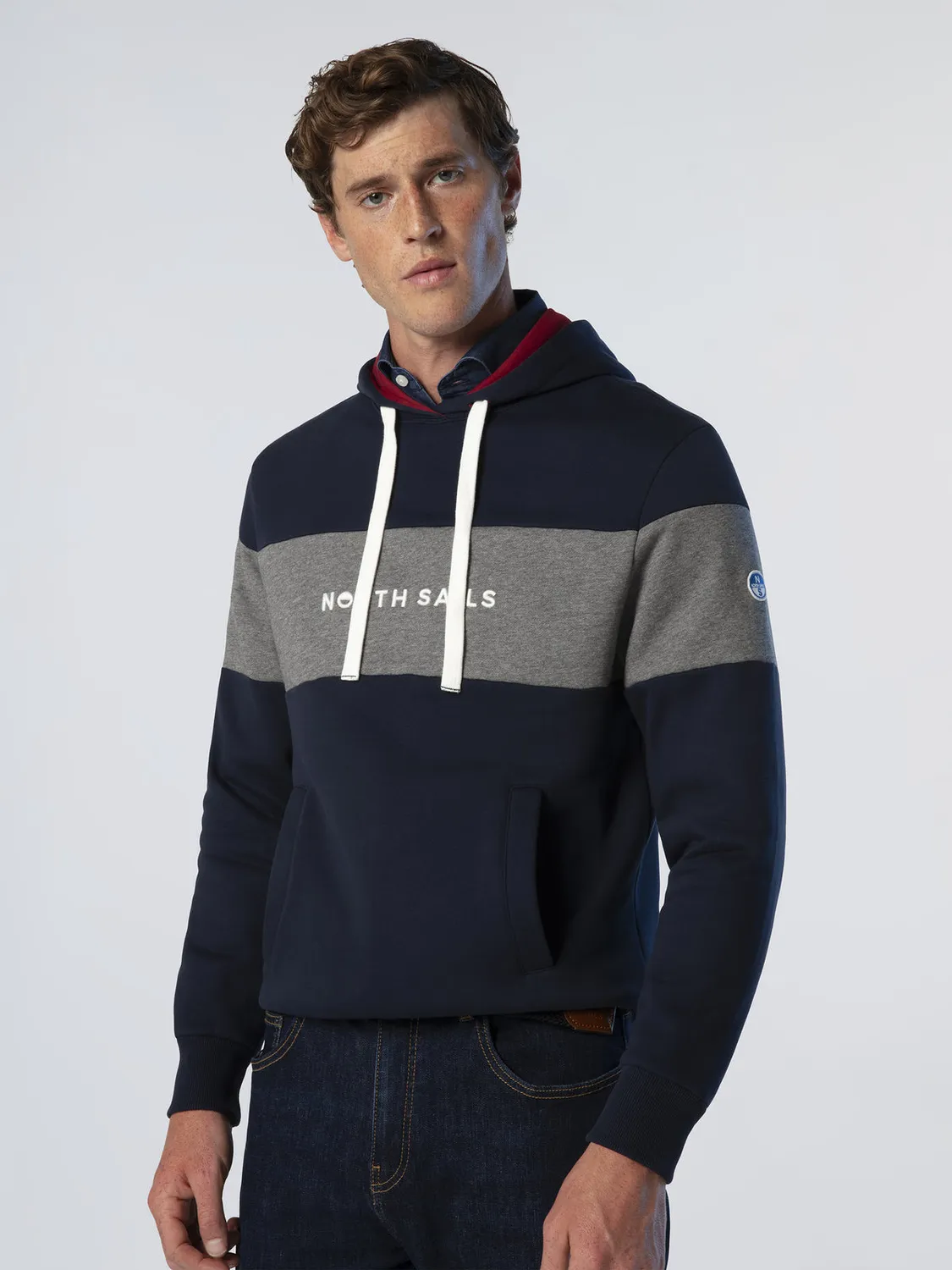 North Sails maxi stripe hoodie coton bio rayé