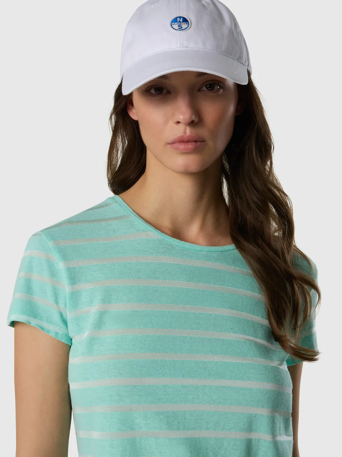 North Sails T-Shirt Rayé Slub Lin Fluide Léger