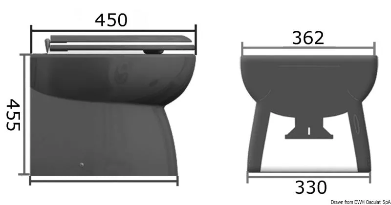 Osculati WC électrique caréné porcelaine 24V broyeur