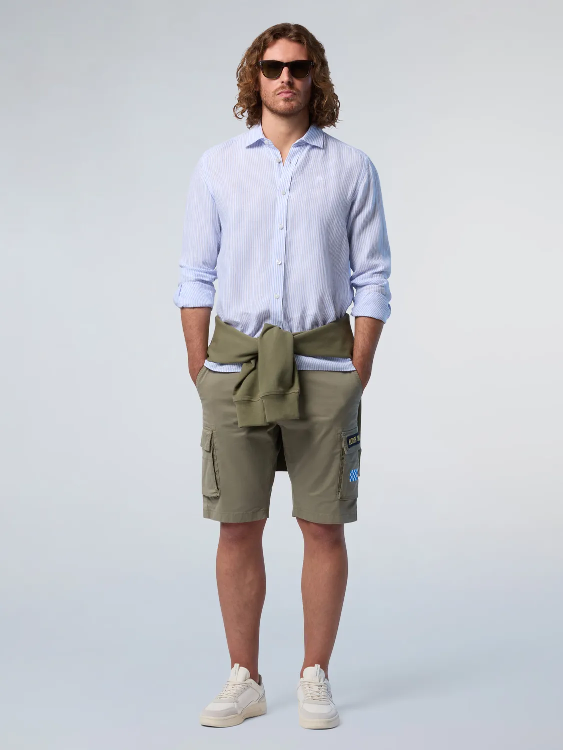 North Sails Classic Stripe chemise lin rayée homme