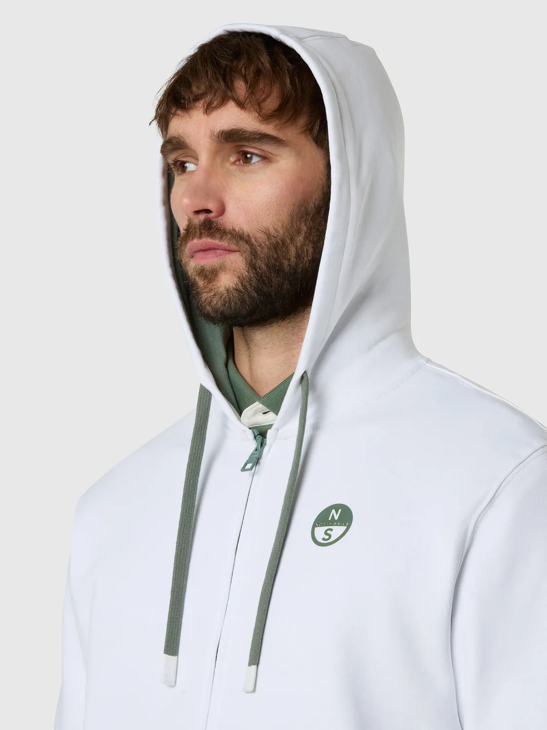 North Sails sweat zippé capuche logo contrasté