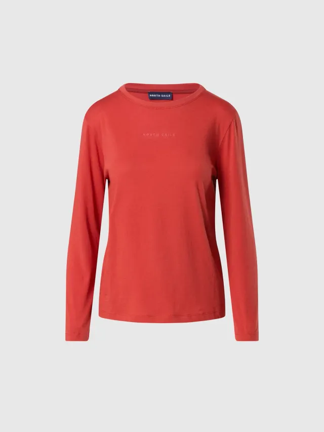 North Sails T-shirt Manches Longues Logo Blanc Coton