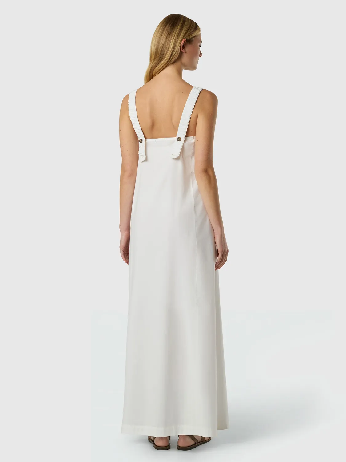 North Sails Robe maxi à bretelles boutonnée Marshmallow coupe regular