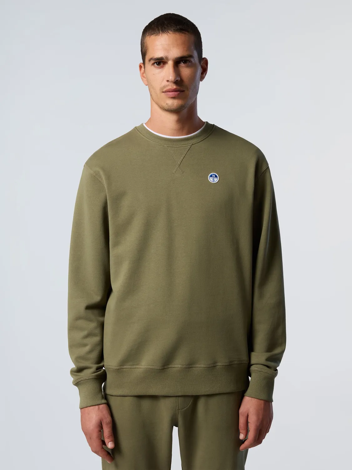 North Sails sweatshirt patch logo homme blanc coupe regular