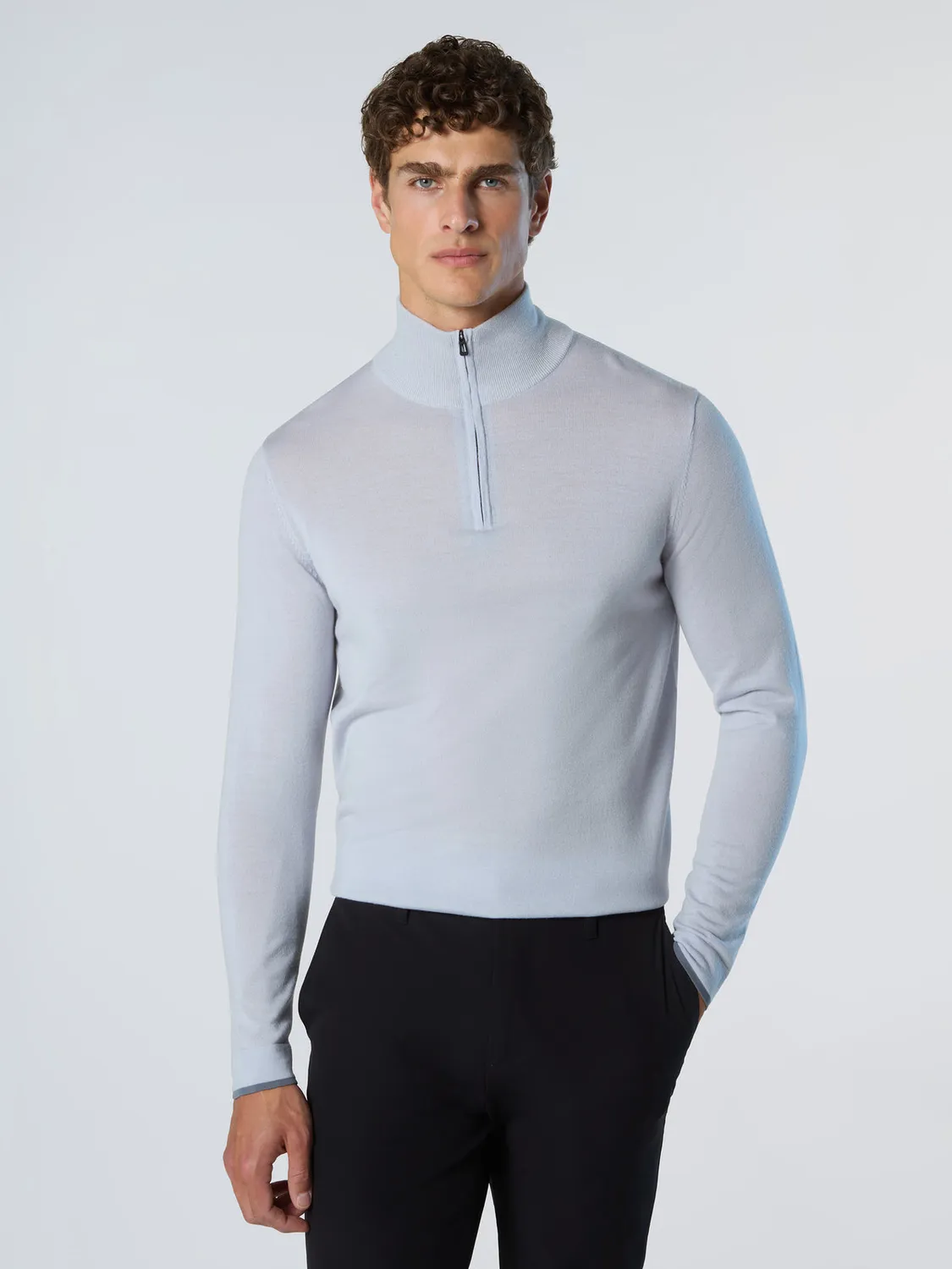 North Sails pull demi-zip mérinos fentes