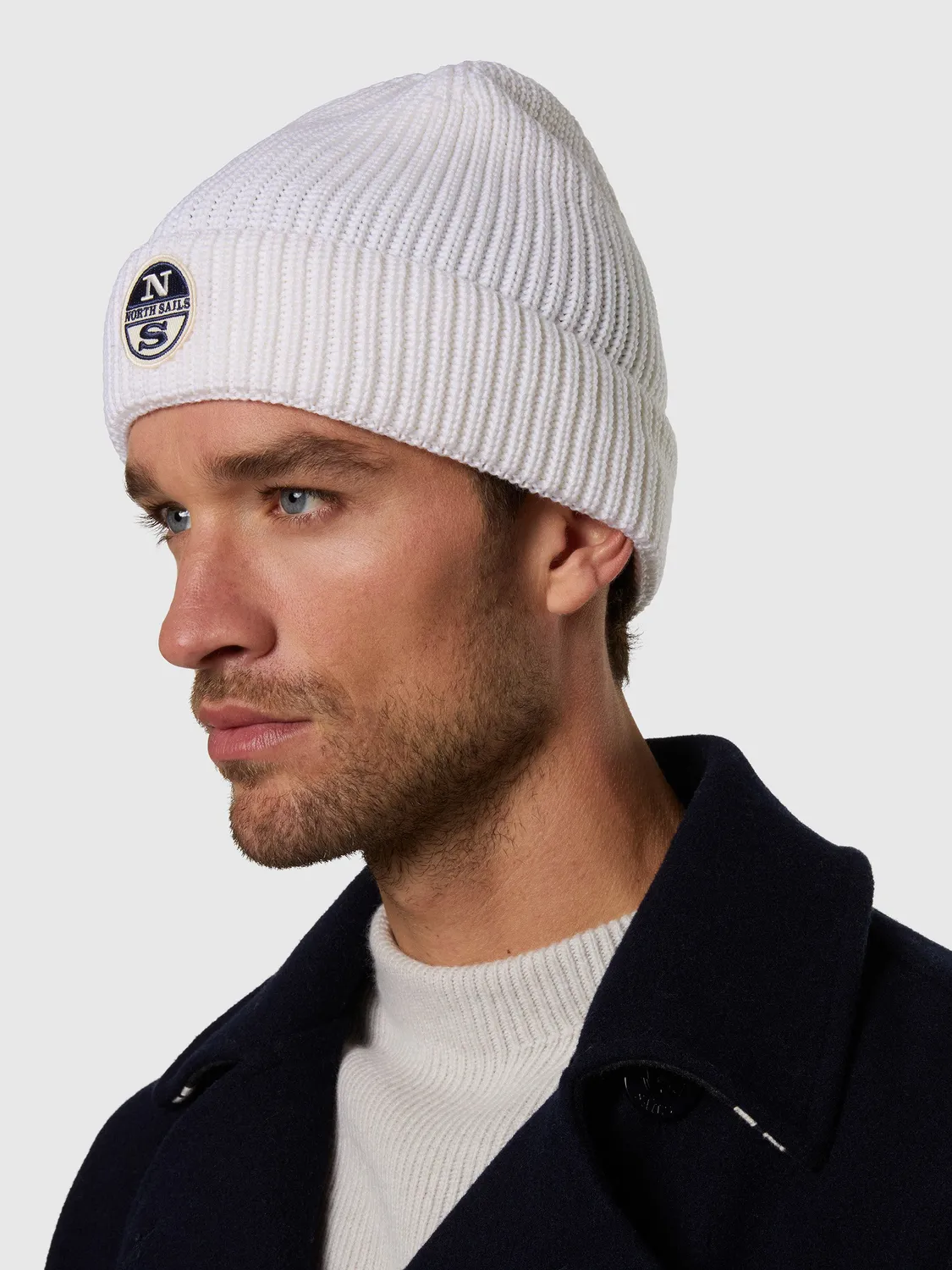North Sails Beanie bonnet brodé white onyx