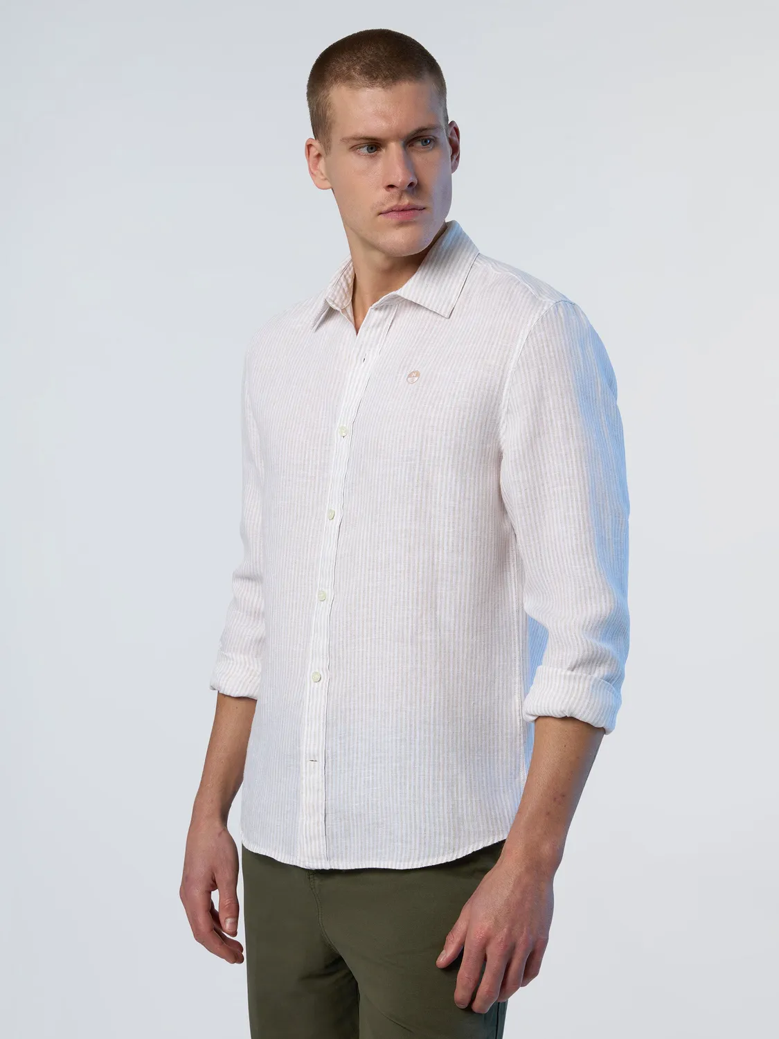 North Sails chemise lin rayée homme regular