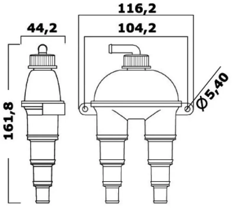 Osculati anti-siphon moteur WC échappement