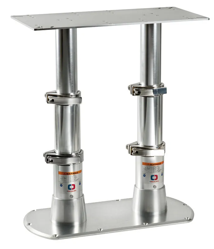 Osculati double pied de table bateau 615x300 mm alu inox