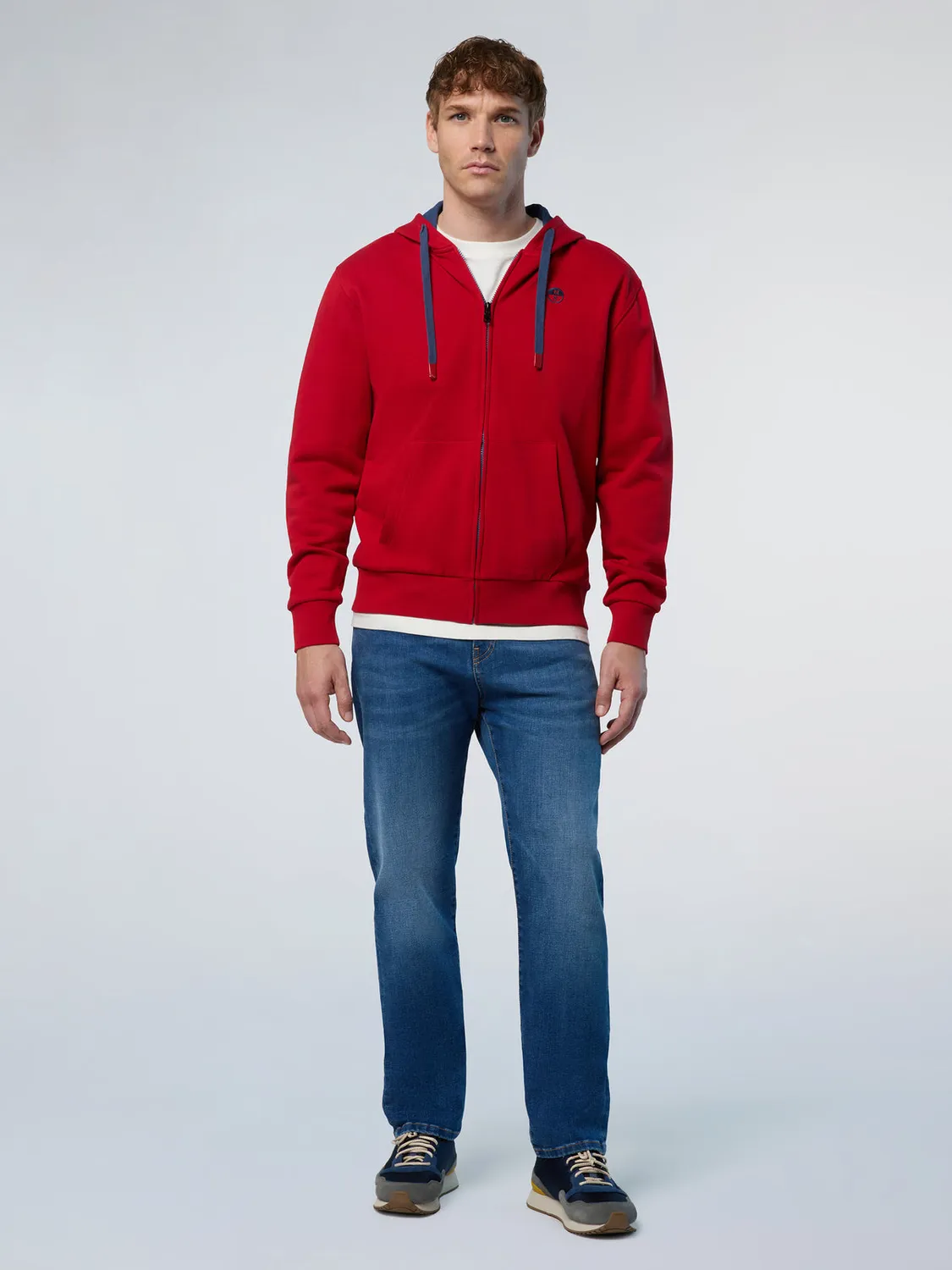 North Sails hoodie zippé logo brodé coton bio