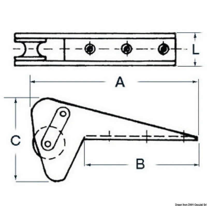 Osculati Davier inox ancre Bruce Trèfle 20 kg rouleau