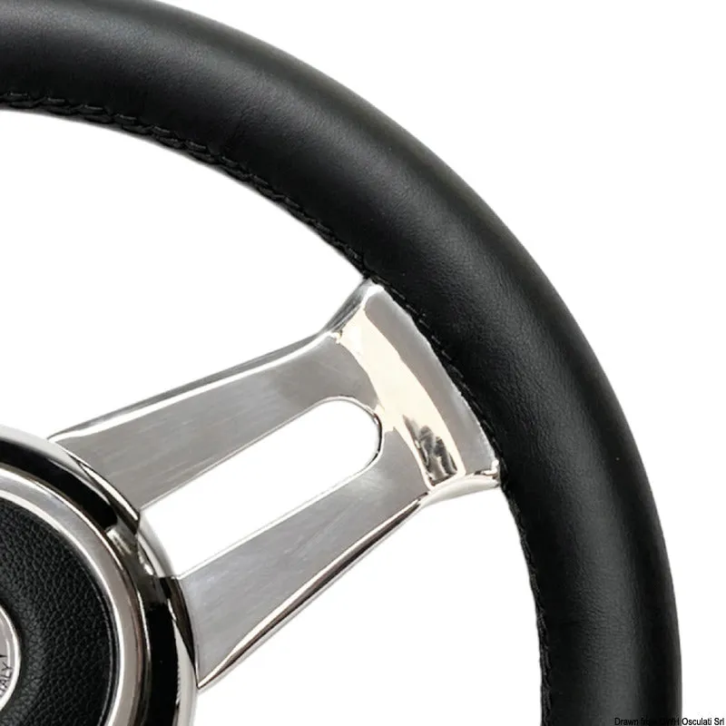 easysea volant barre cuir noir inox 350 mm