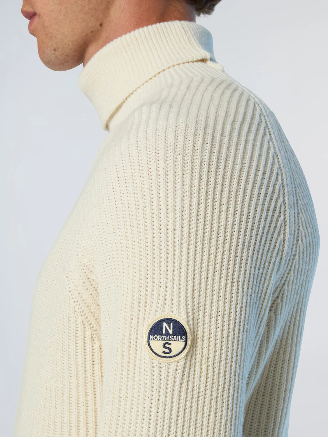 North Sails Fisherman Rib pull col roule laine melangee