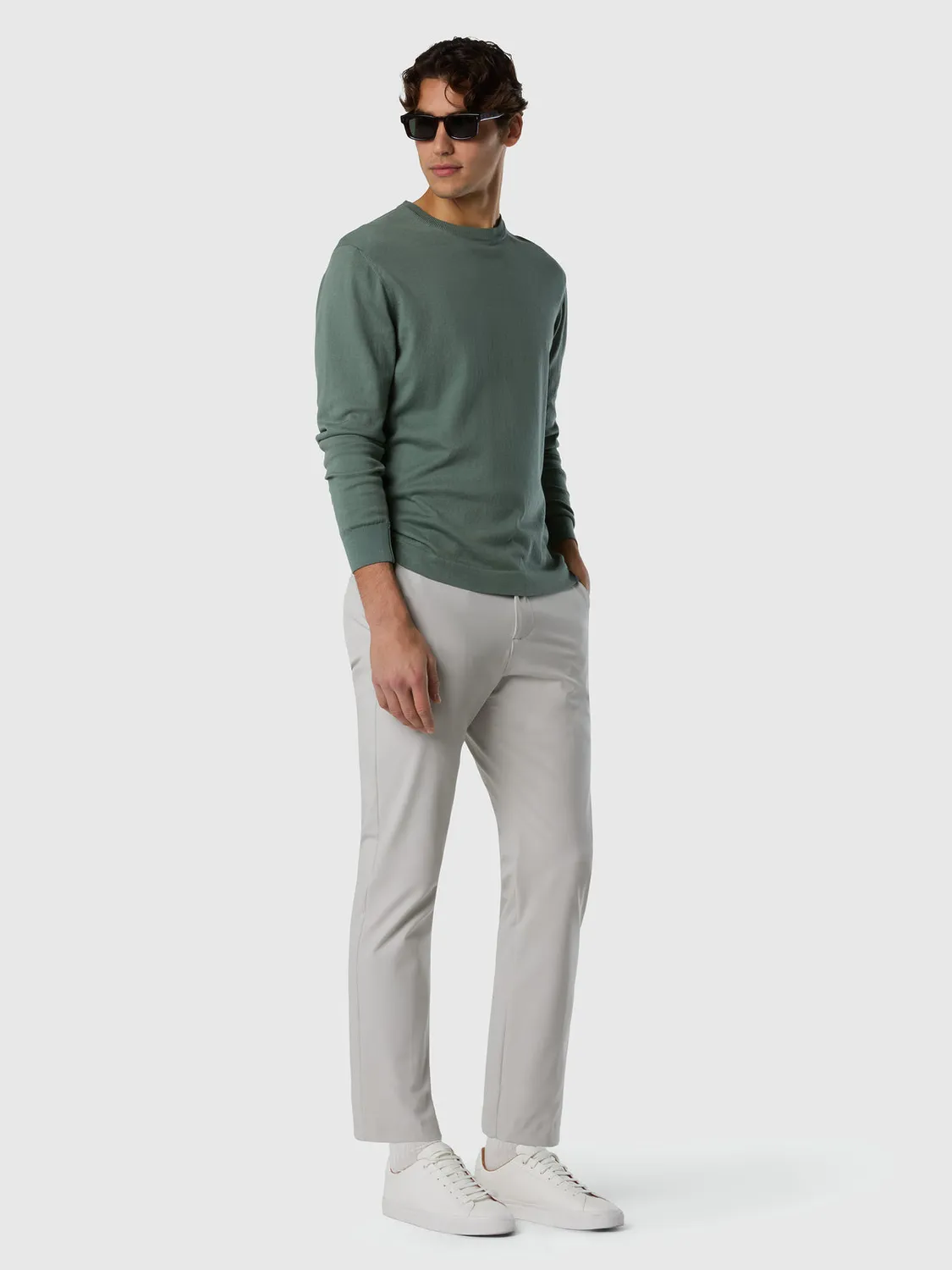 North Sails pull coton Pima bio col rond anti-bouloche