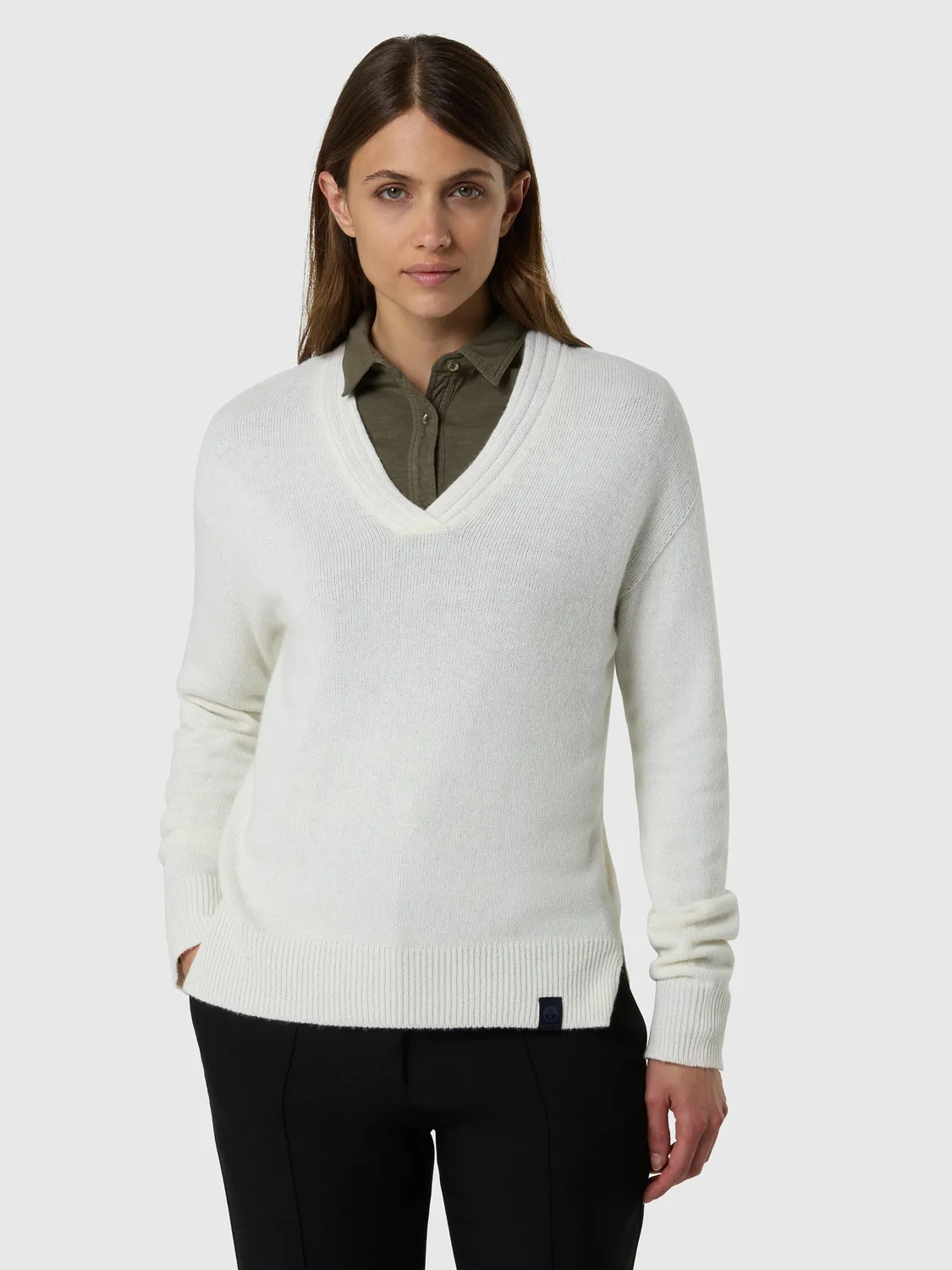 North Sails pull col V manches raglan Marshmallow femme