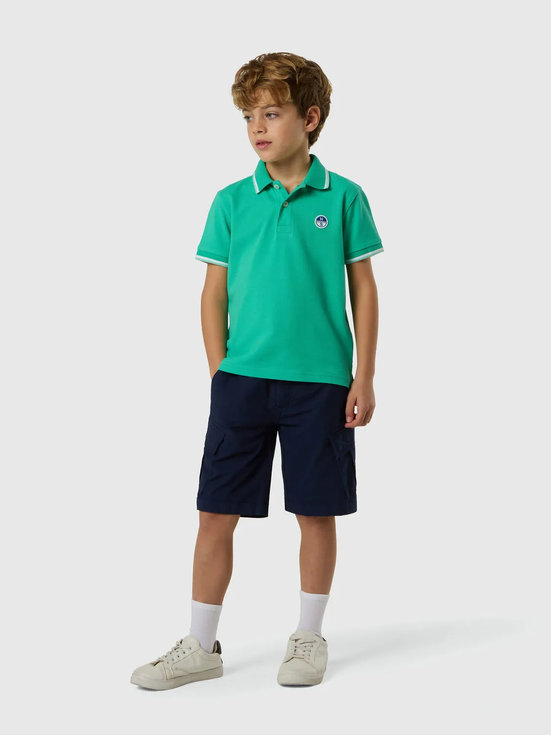 North Sails polo patch logo coton bio enfant rayé