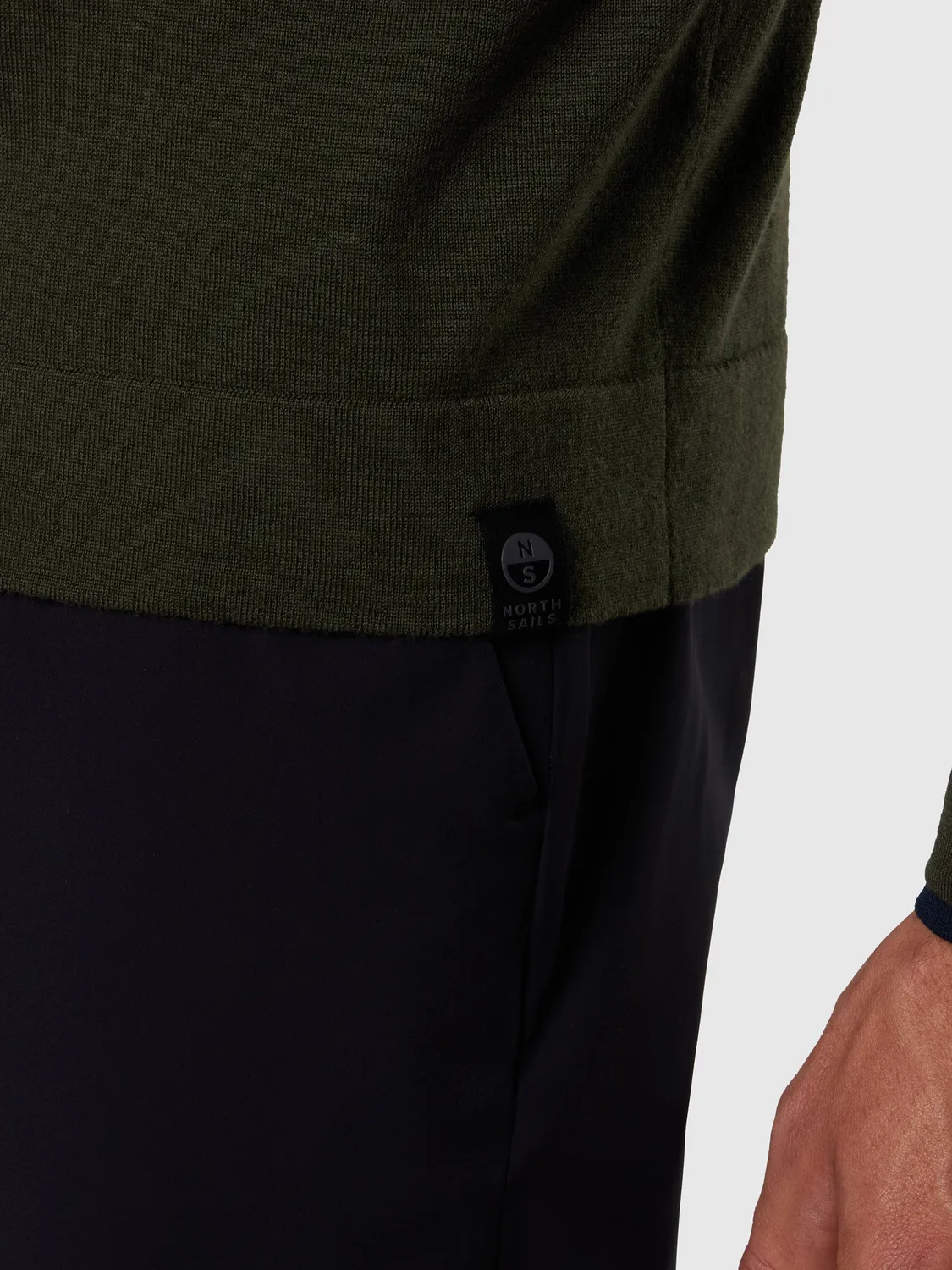 North Sails Merino pull col rond Forest night