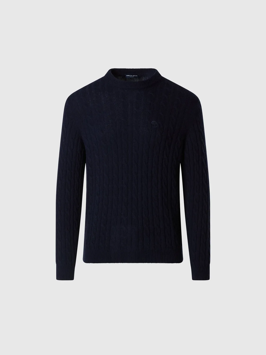 North Sails Cable-Knit pull col rond torsadé marine