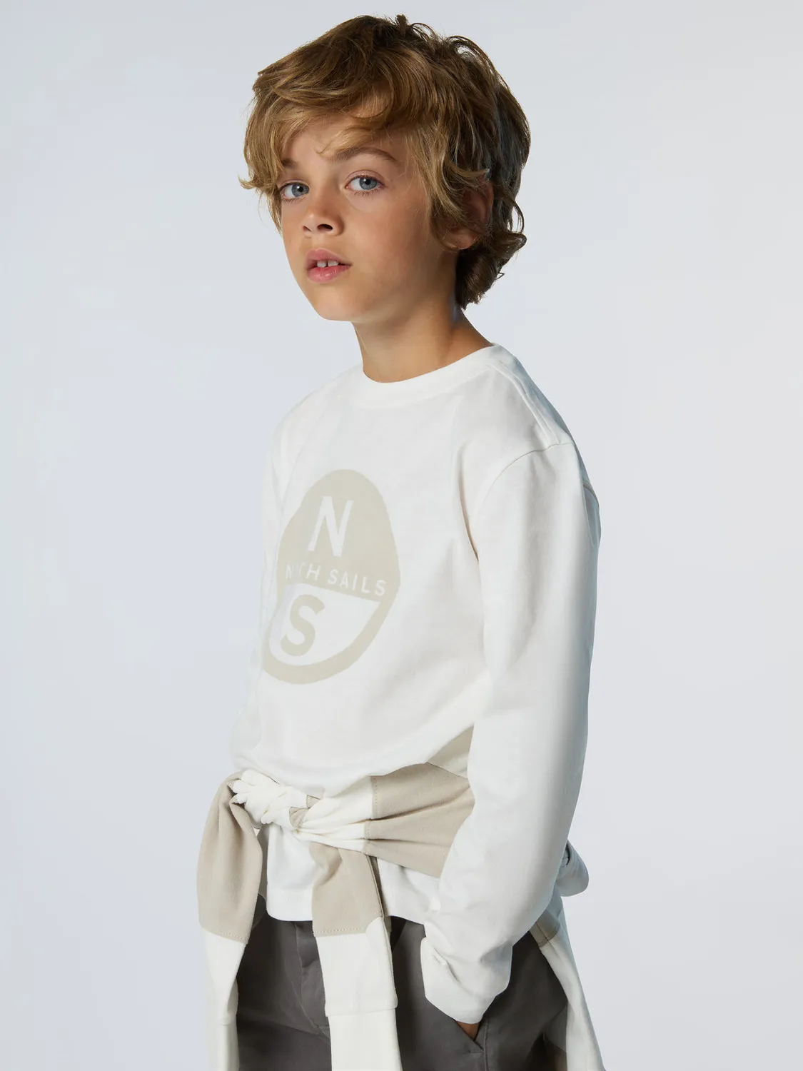 North Sails t-shirt manches longues maxi logo coton bio enfant