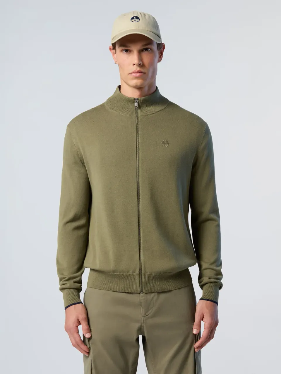 North Sails pull zippé col montant coton bio