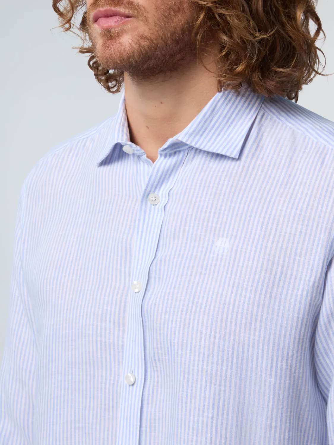 North Sails Classic Stripe chemise lin rayée homme