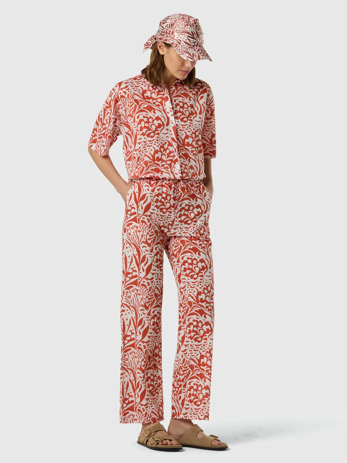 North Sails pantalon mousseline imprimé corail