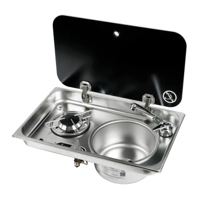 Osculati combiné réchaud 1 feu évier droit inox verre