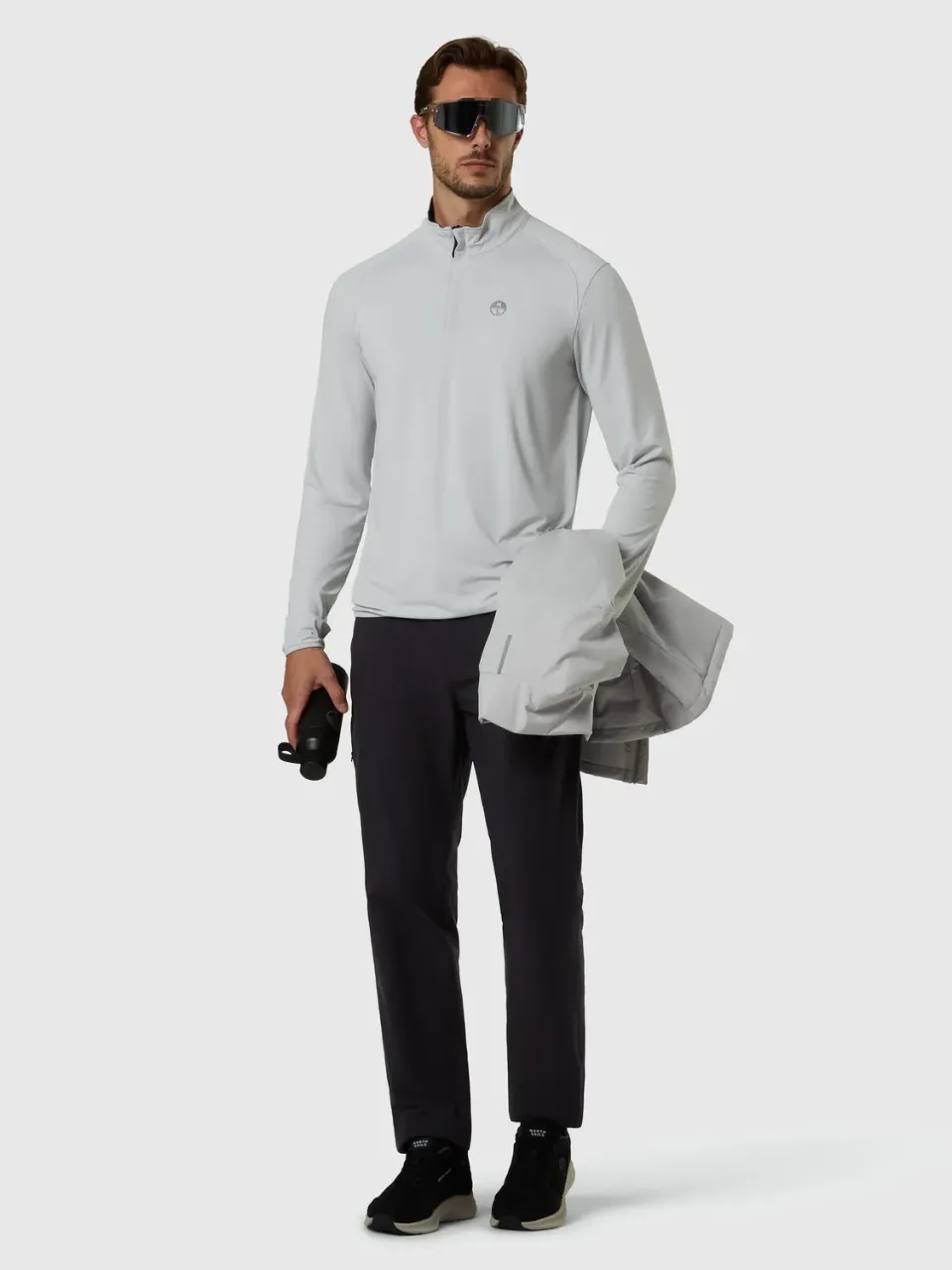 North Sails sweat demi-zip anti-UV gris homme