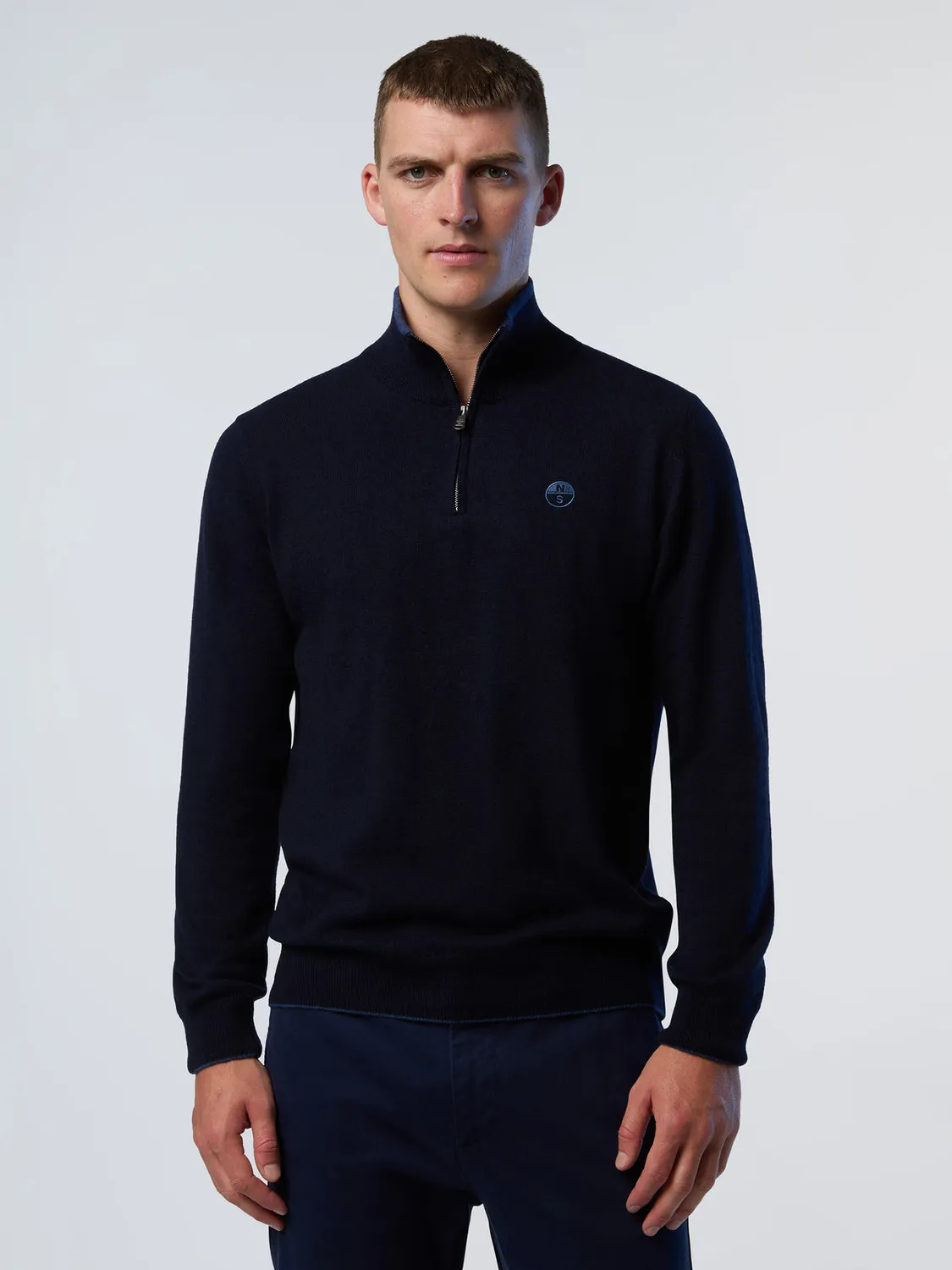 North Sails pull demi-zip éco-cachemire col montant
