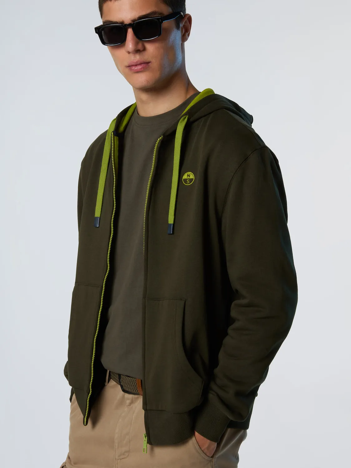 North Sails sweat zippé capuche logo brodé