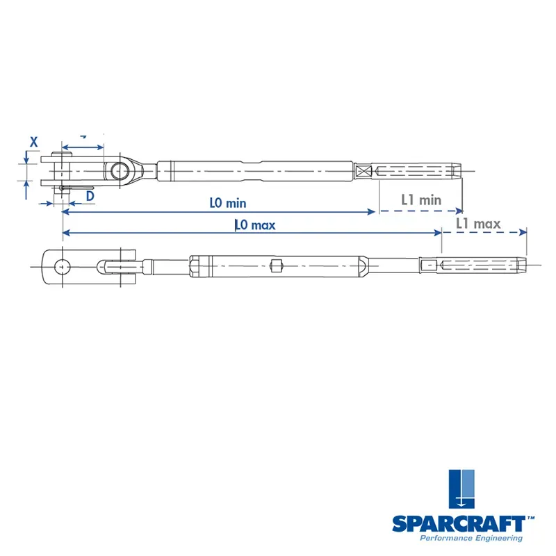 Sparcraft ridoir corps fermé Ø12 7/8 UNF axe Ø22