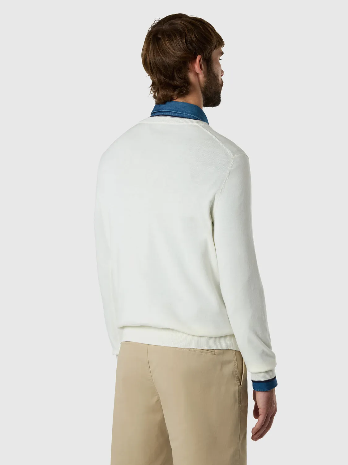 North Sails pull col rond coton bio logo tonal