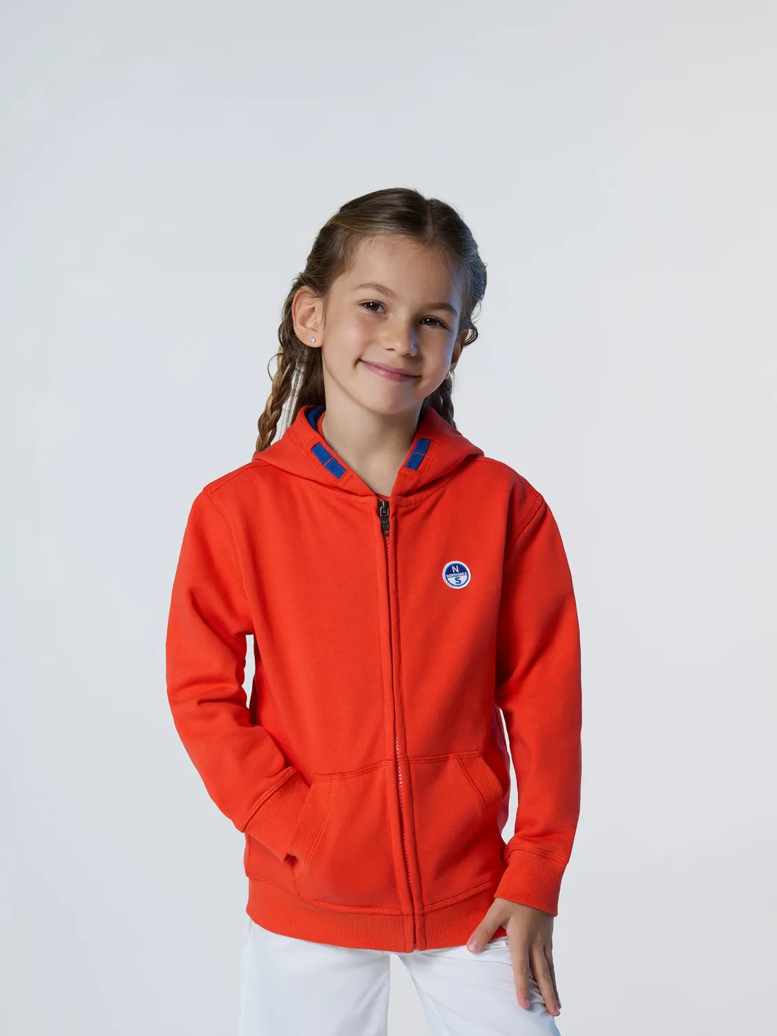 North Sails sweat à capuche zippé enfant coton bio patch