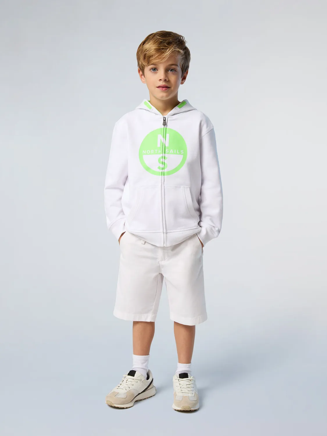 North Sails sweat zippé enfant maxi logo coton bio