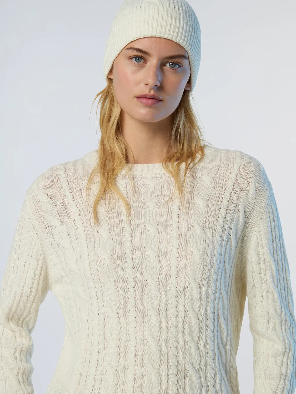 North Sails Crew-Neck Cable-Knit pull torsadé cachemire