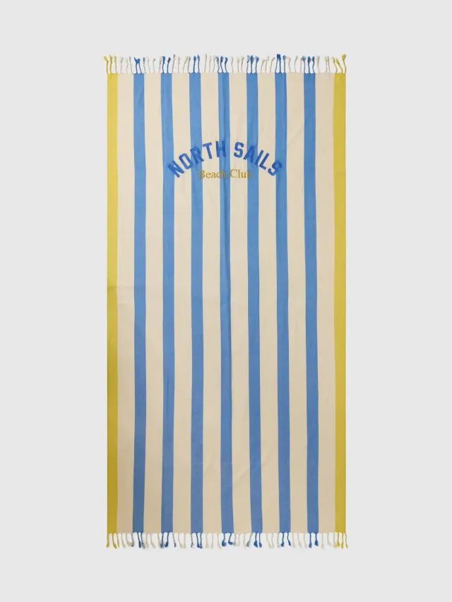 North Sails Beach Club serviette plage rayée bleue