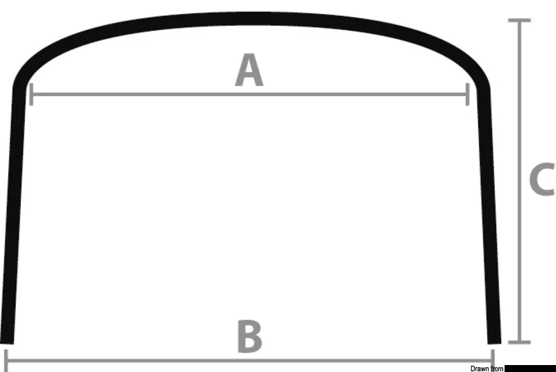 Osculati Bimini 3 arceaux haut bleu 185/195 cm 25 mm