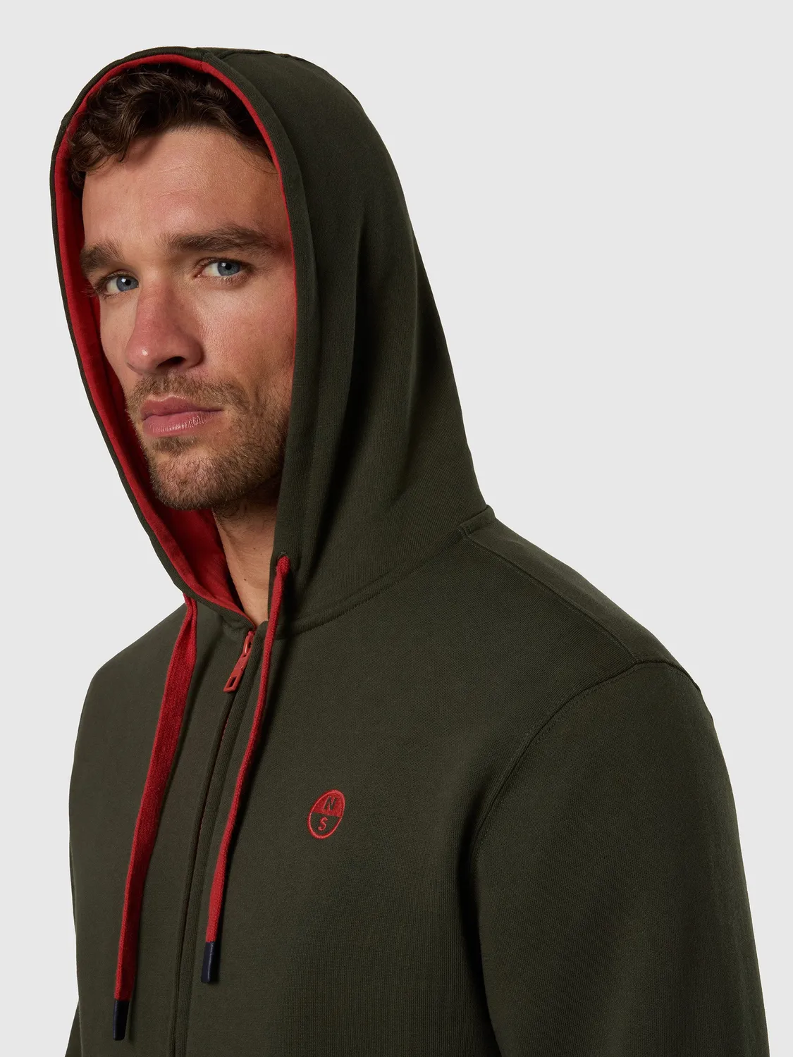 North Sails full-zip sweat zippé capuche forest night