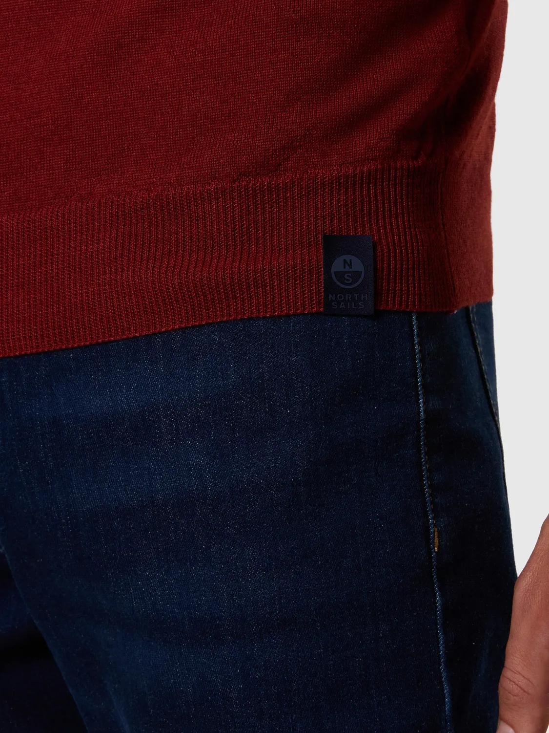 North Sails Washed Merino pull laine beige chino