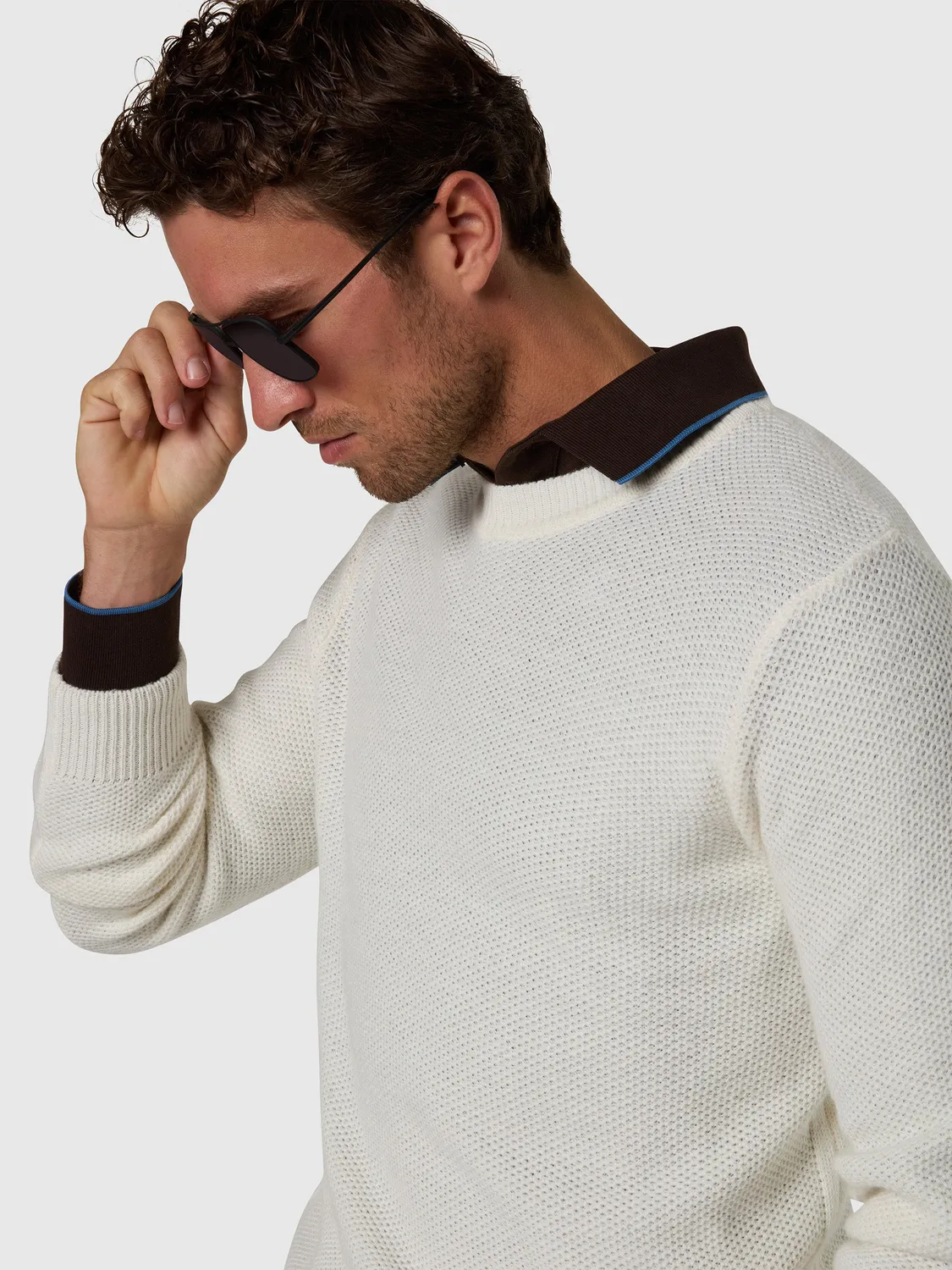 North Sails Honeycomb pull col rond homme marshmallow