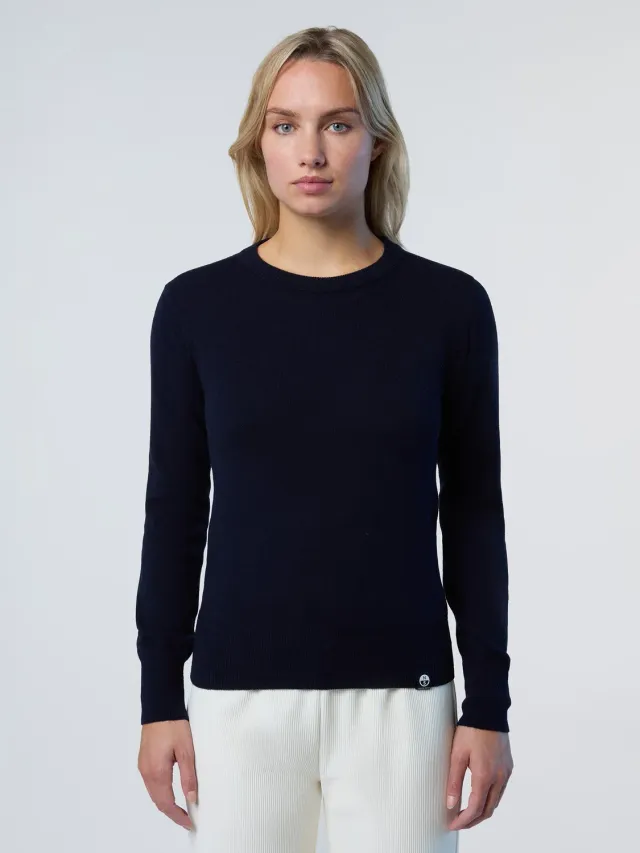 North Sails pull col rond cachemire femme bleu marine