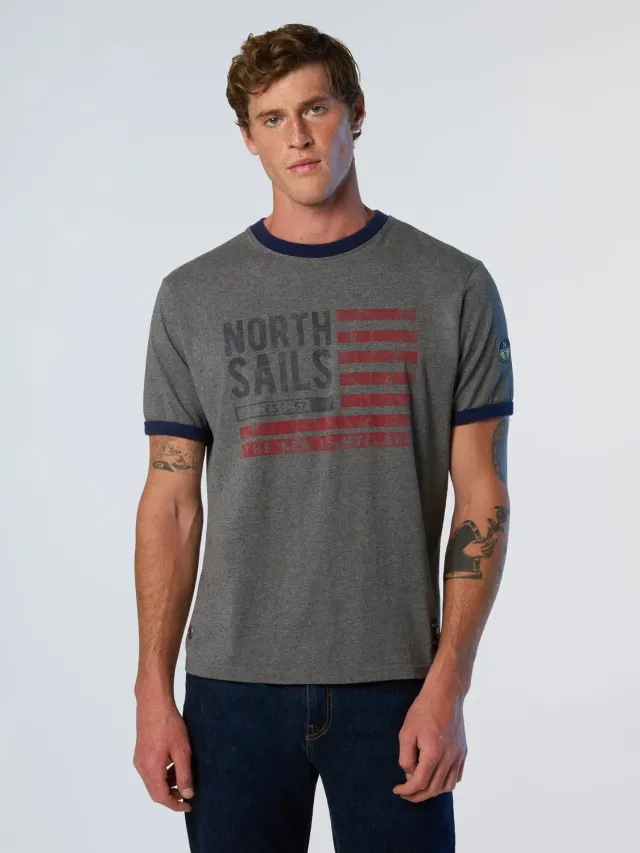 North Sails t-shirt Archive coton épais drapeau US