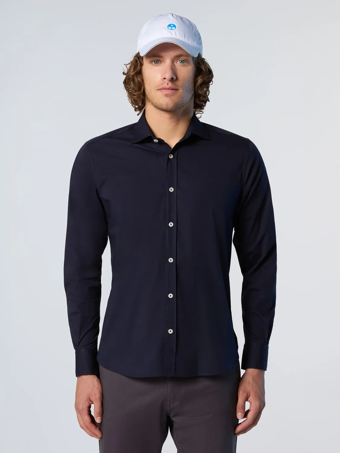 North Sails chemise popeline boutons logo